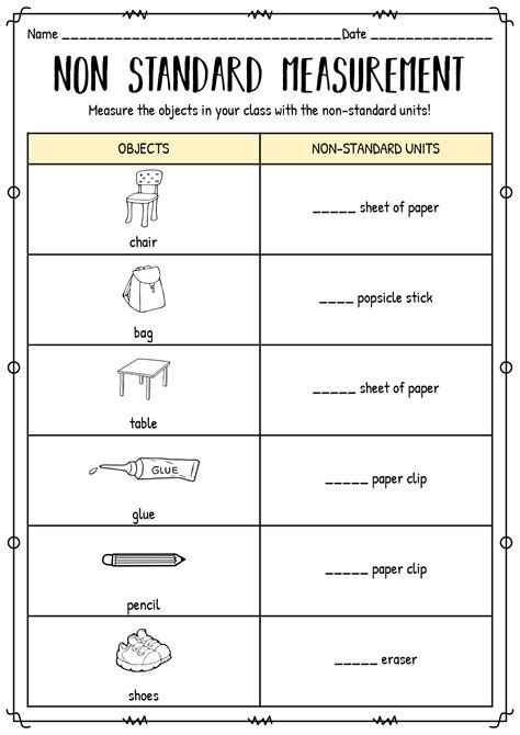 Nonstandard Units Of Measurement For 1st Grade Easy Measuring With Nonstandard Units Worksheet - Measuring With Nonstandard Units Worksheet