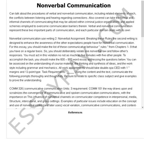 Read Online Nonverbal Communication Research Paper 