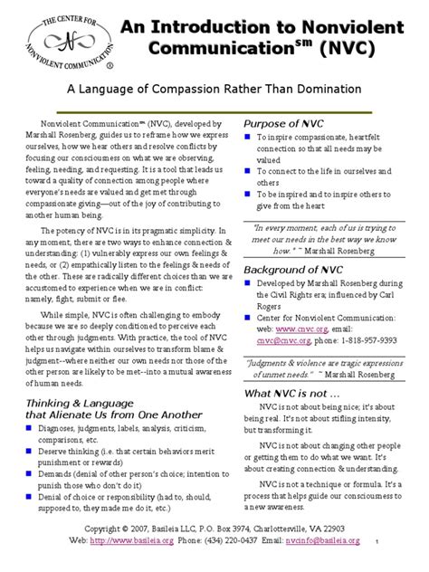 Nonviolent Communication Pdf