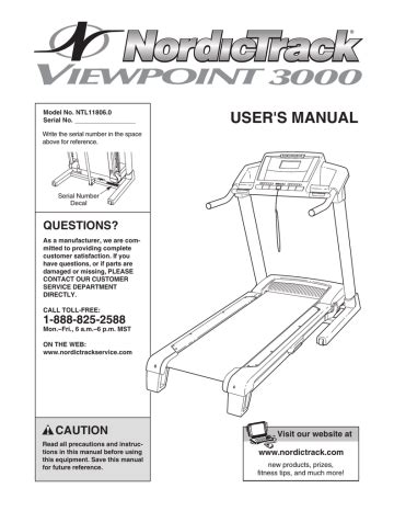 Full Download Nordictrack Viewpoint User Guide 