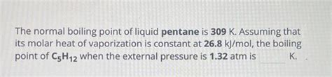 Normal Boiling Point Of Pentane