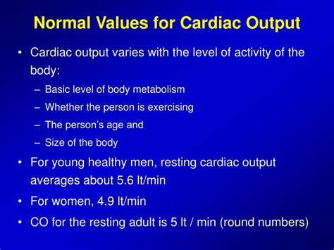 Normal Cardiac Output Range