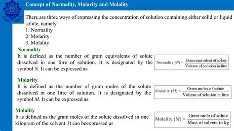 Normality And Molarity