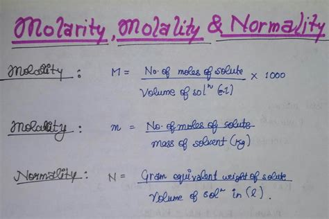 Normality Formula Molarity