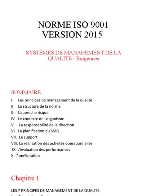 Norme Iso 9001 2015 Draft