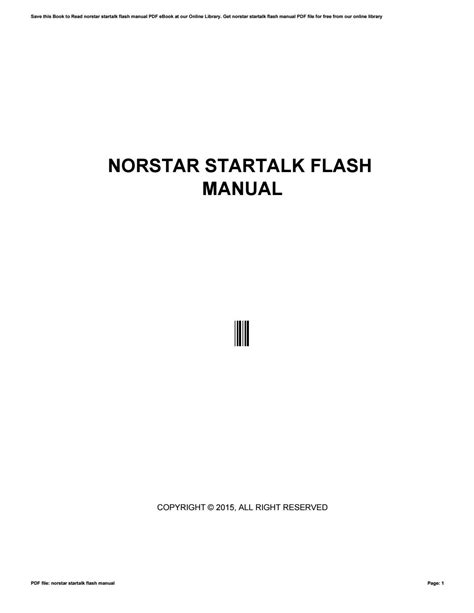 Download Norstar Startalk Flash User Guide 