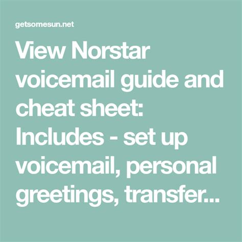 Full Download Norstar Voicemail User Guide 