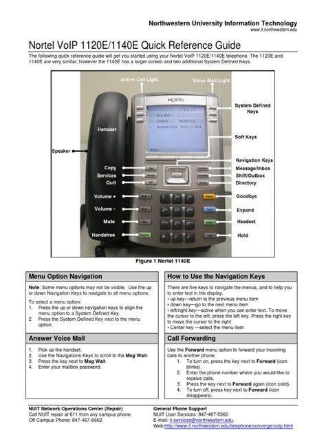 Download Nortel 1140E Quick Reference Guide 