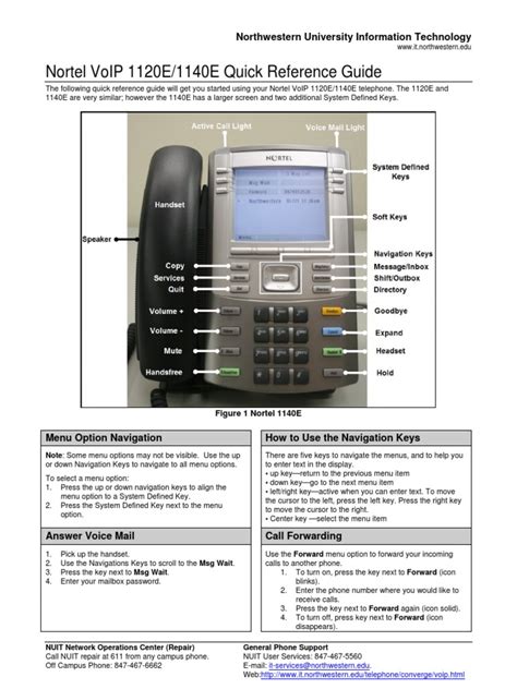 Read Nortel 1140E Quick Reference Guide 