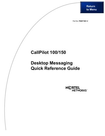 Full Download Nortel Callpilot Quick Reference Guide 