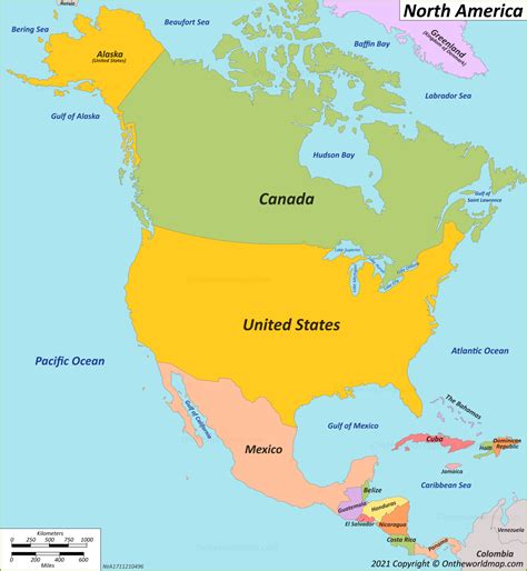 north america map countries