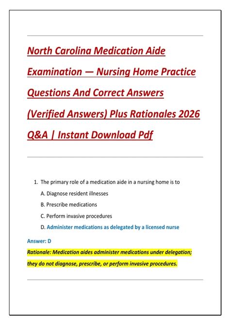 north carolina medication aide study guide