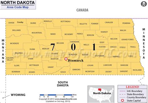 north dakota area code