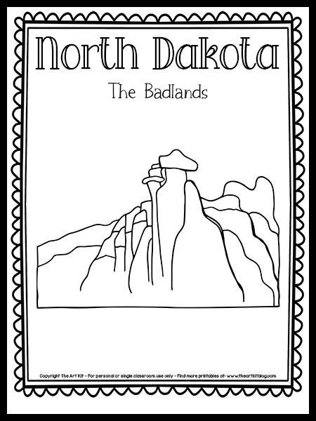 North Dakota Badlands Coloring Page Free Printable The North Dakota Coloring Page - North Dakota Coloring Page