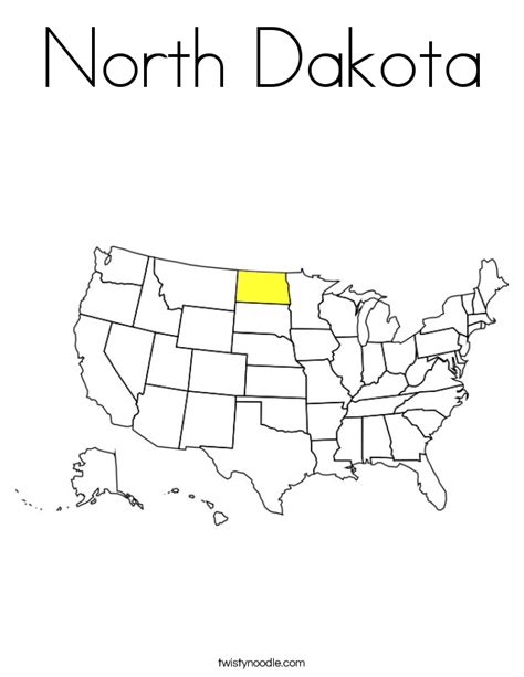 North Dakota Coloring Page Twisty Noodle North Dakota Coloring Page - North Dakota Coloring Page