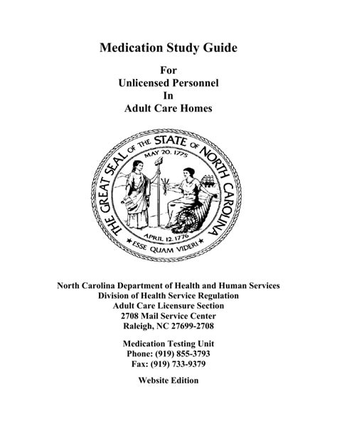 Full Download North Carolina Medication Aide Study Guide 