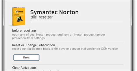 Norton Trial Reset