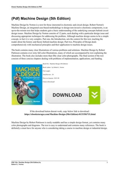 Full Download Norton Machine Design 5Th Edition Pdf 