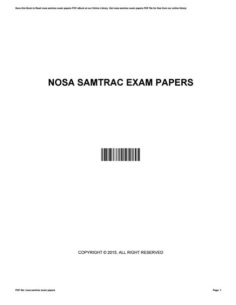 Read Online Nosa Exam Papers 