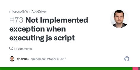 not implemented exception javascript