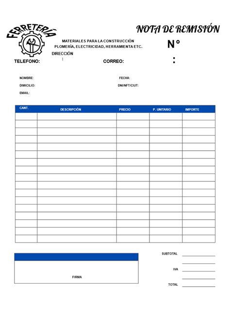 Nota De Remision Editable