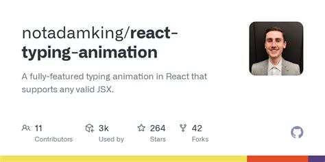 notadamking/react-typing-animation - Github