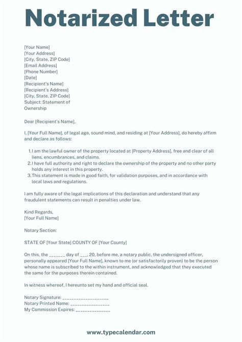 Notarized Name Change Letter Sample