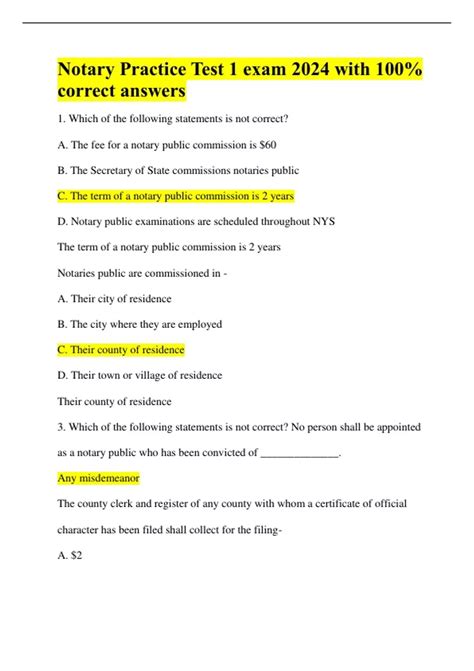 Notary Exam Practice Test