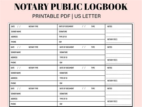 Full Download Notary Public Record Book Notary Log 