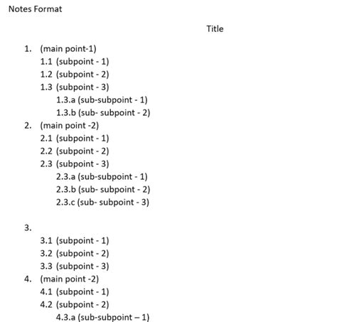 Note Making Examples With Answers