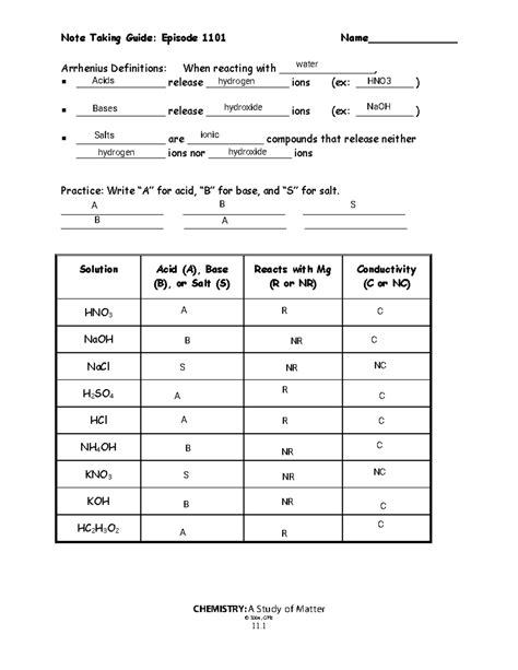 Note Taking Guide Episode 1101 Answer Key
