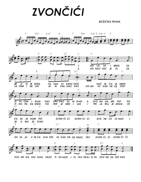 note za klavir strane pjesme
