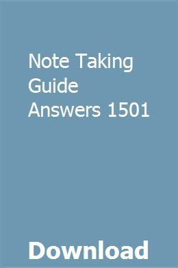 Full Download Note Taking Guide 1501 