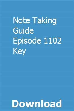 Read Online Note Taking Guide Episode 1102 