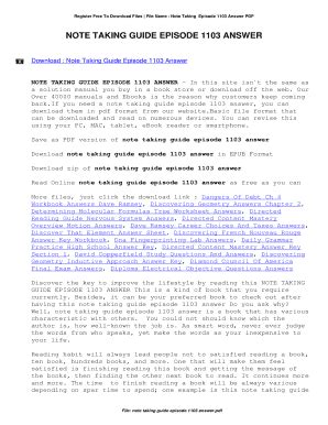 Read Note Taking Guide Episode 1103 Answer 