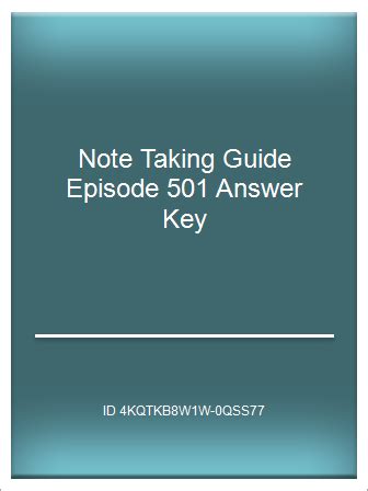 Download Note Taking Guide Episode 501 Answer Key 