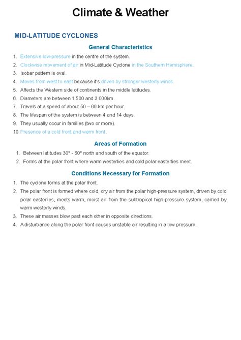 Notes For Climate