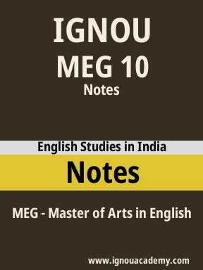 Notes For Meg From Ignou