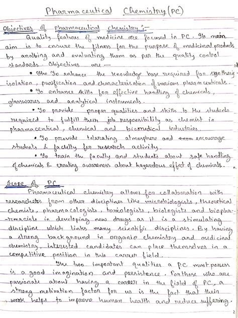 Notes For Pharmaceutical Chemistry