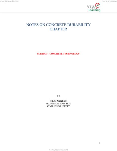 Notes On Concrete Durability Chapter Welcome To
