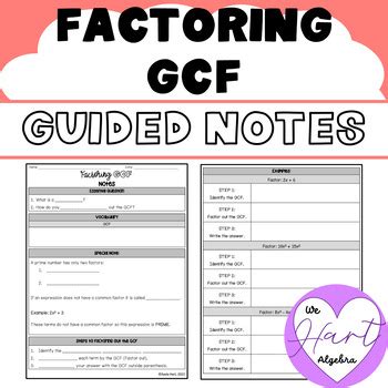 Notes On Factoring By Gcf Page I Name
