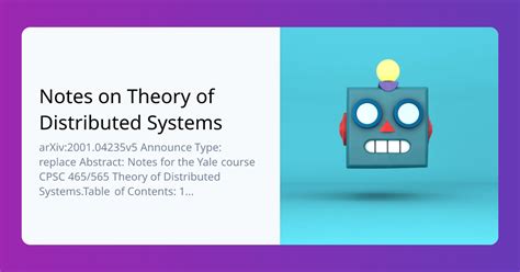 Notes On Theory Of Distributed Systems Computer Science