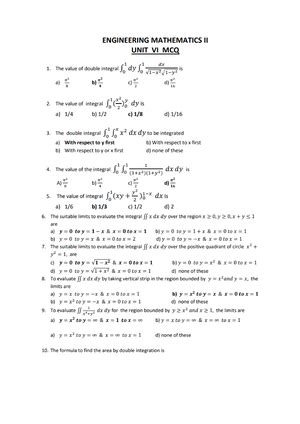 Read Online Notes And Mcqs Engineering Mathematics Iii M3 Mcqs 