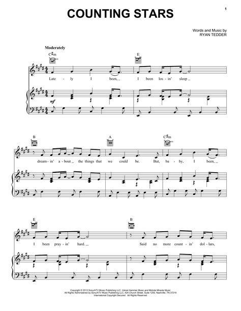 Full Download Notes For Counting Stars On Piano 