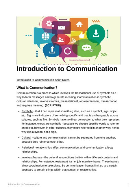 Read Notes Introduction To Communication 