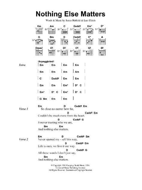 Nothing Else Matters Chords