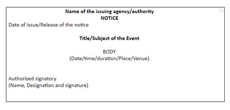 Notice Format Class 12