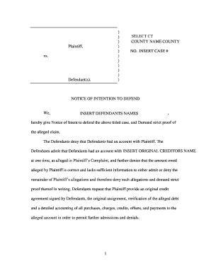 notice of intention to defend think io