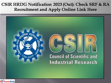Read Online Notification Csir Hrdg 