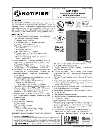 notifier sfp 1024 manual